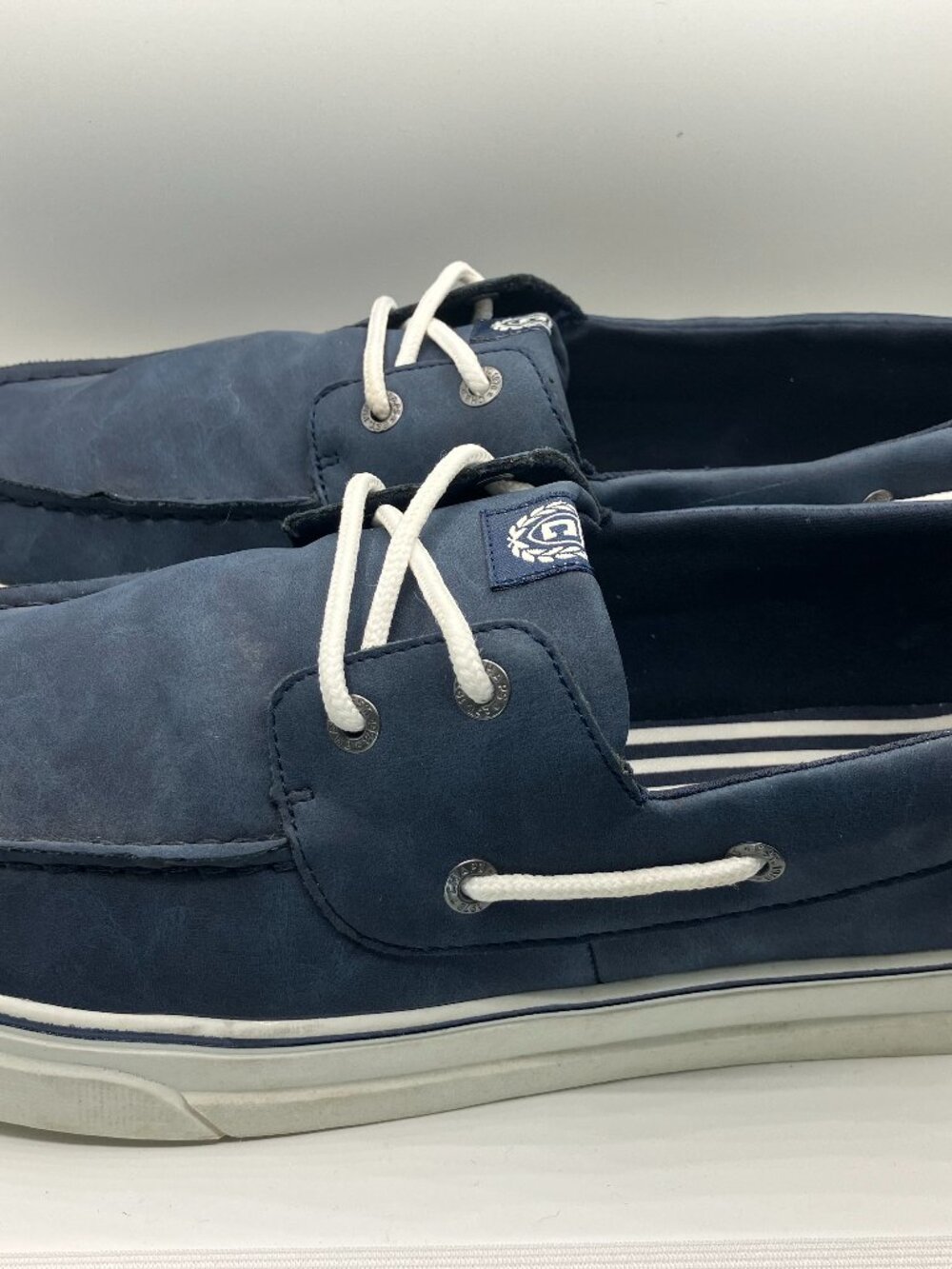 Chaps Men's Dock Memory‎ Foam Boat Shoes, Navy Blue